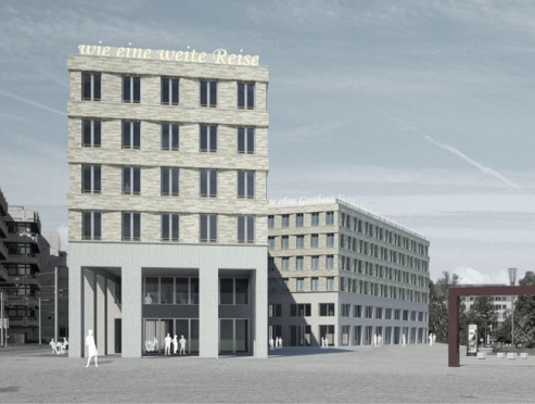 Fassadengestaltung am Postplatz, Dresden, 1. Platz