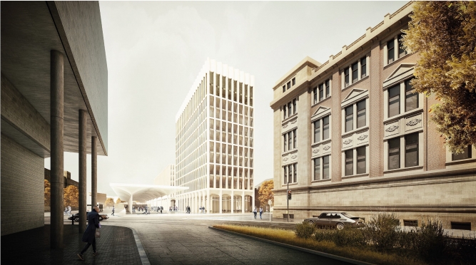 Fernbusterminal, Hotel und Parkhaus, Bremen, 1. Preis